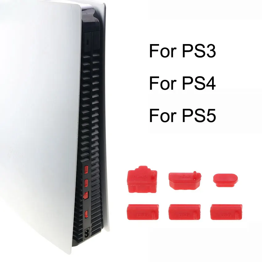 Силиконовая Пылезащитная заглушка YuXi для PS5 USB-интерфейс пылезащитная крышка PS4 PS3