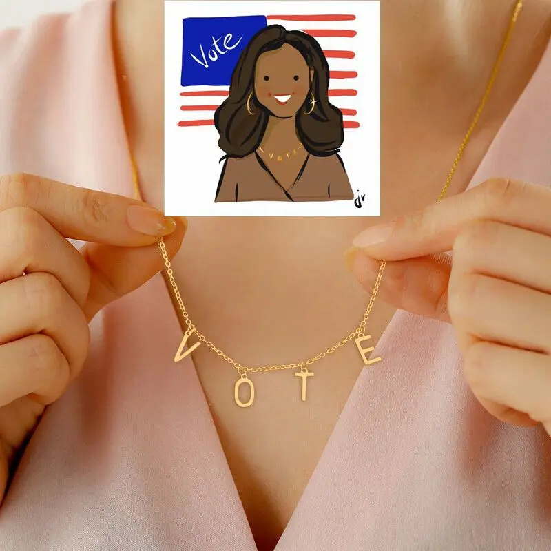 The Former First Lady of US Voted for Necklace for Women Election To Support Freedom and Equality Letter Choker Trend 2020 New
The Former First Lady of US Voted for Necklace for Women Election To Support Freedom and Equality Letter Choker Trend 2020 New