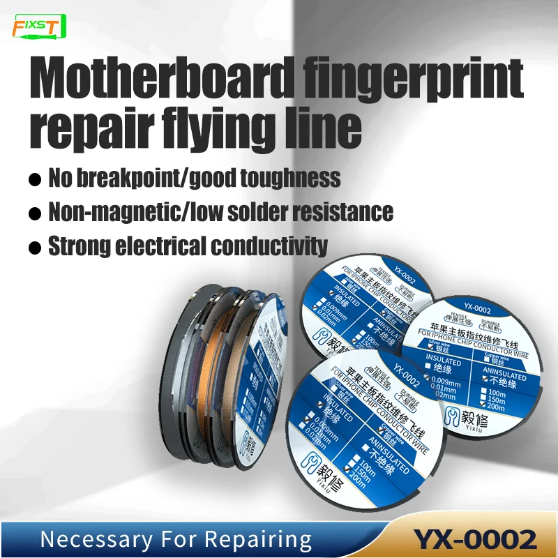 Motherboard Fingerprint Repair Flying Line YX-0002 No-Breakpoint Good Toughness For iPhone Chip Conductor Copper Wire
Motherboard Fingerprint Repair Flying Line YX-0002 No-Breakpoint Good Toughness For iPhone Chip Conductor Copper Wire