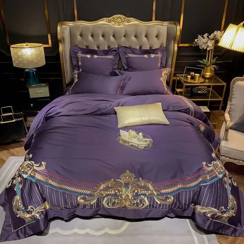 J2 Embroidery Purple Bedding set European Royal Egyptian Cotton Duvet Cover Set Sateen Bed set Queen King size J/6Pieces
J2 Embroidery Purple Bedding set European Royal Egyptian Cotton Duvet Cover Set Sateen Bed set Queen King size J/6Pieces