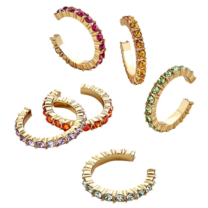 6Pcs Bohemian Fashion Small Ear Cuff Set Earring for Women Colorful Cubic Stones Round Clip Earring
6Pcs Bohemian Fashion Small Ear Cuff Set Earring for Women Colorful Cubic Stones Round Clip Earring
