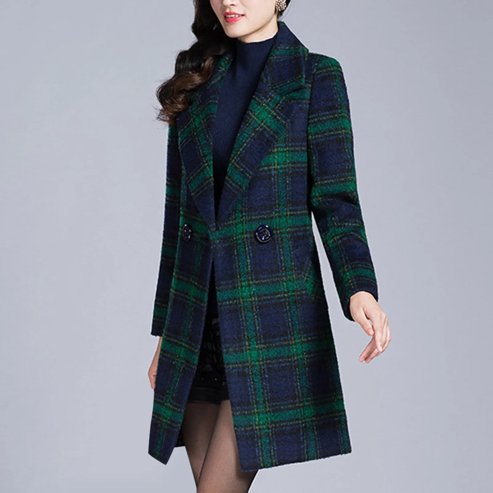 Slim Coat Korean Style Ladies Plaid Professional Winter Jacket Winter Fashion Slim Coat Women Long-sleeved Casual Medium Long
Slim Coat Korean Style Ladies Plaid Professional Winter Jacket Winter Fashion Slim Coat Women Long-sleeved Casual Medium Long