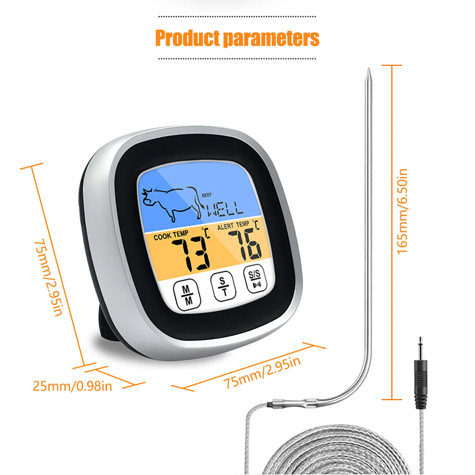 Digital Meat Thermometer Cooking Food Kitchen Bbq Probe Water Milk Oil Liquid Oven Digital Temperaure Sensor Meter Thermo
Digital Meat Thermometer Cooking Food Kitchen Bbq Probe Water Milk Oil Liquid Oven Digital Temperaure Sensor Meter Thermo