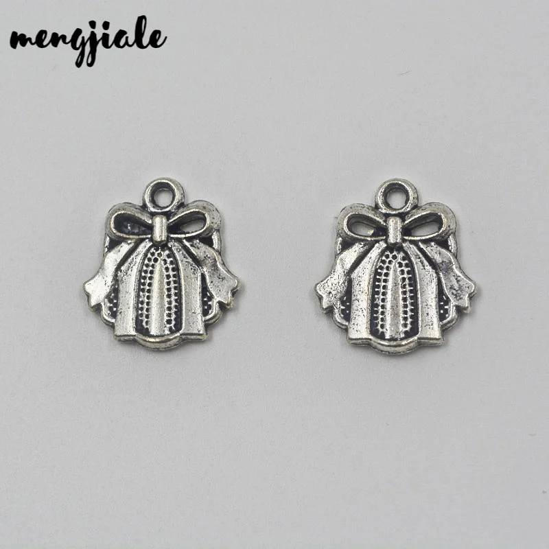 12 шт. оптовая продажа, античные серебряные металлические колокольчики, Подвески 19*17,5 мм 
12 шт. оптовая продажа, античные серебряные металлические колокольчики, Подвески 19*17,5 мм