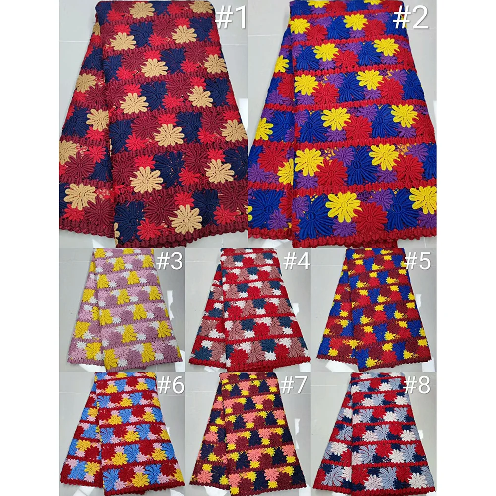 Cord lace fabric AYY7 Knitted blue-yellow-red color beautiful flowers design good quality water soluble chemical lace fabric
Cord lace fabric AYY7 Knitted blue-yellow-red color beautiful flowers design good quality water soluble chemical lace fabric