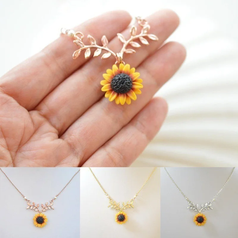 Ornament Cross-border New Arrival Fashion Sunflower Necklace Leaves Flowers Europe and America Creative Women
Ornament Cross-border New Arrival Fashion Sunflower Necklace Leaves Flowers Europe and America Creative Women