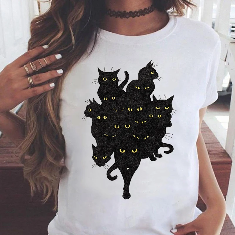 Ladies T-shirts Harajuku Cat Cartoon Summer Short Sleeve Women Tshirts Female Tee Tops Graphics O-neck Streetwear Tshirt Femme
Ladies T-shirts Harajuku Cat Cartoon Summer Short Sleeve Women Tshirts Female Tee Tops Graphics O-neck Streetwear Tshirt Femme