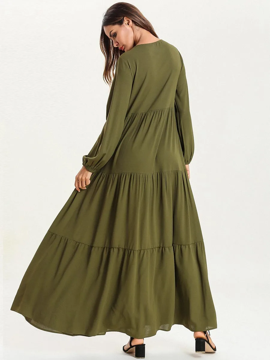 Moroccan kaftan Arabian Large Size Women's Light Green Fashion Embroidered Long-Sleeved Bow Muslim Casual Dress
Moroccan kaftan Arabian Large Size Women's Light Green Fashion Embroidered Long-Sleeved Bow Muslim Casual Dress