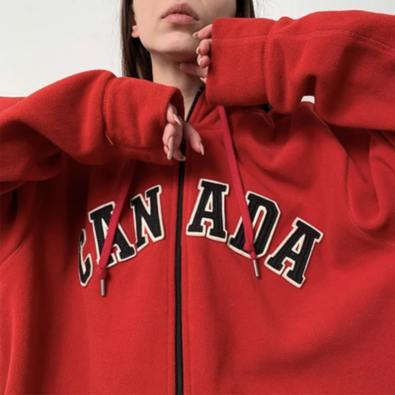 Europe and America Y2K Street Warm Jacket Women's Park Retro Harajuku Red Hooded Zipper Sweater Loose Oversized Sweater Furry
Europe and America Y2K Street Warm Jacket Women's Park Retro Harajuku Red Hooded Zipper Sweater Loose Oversized Sweater Furry