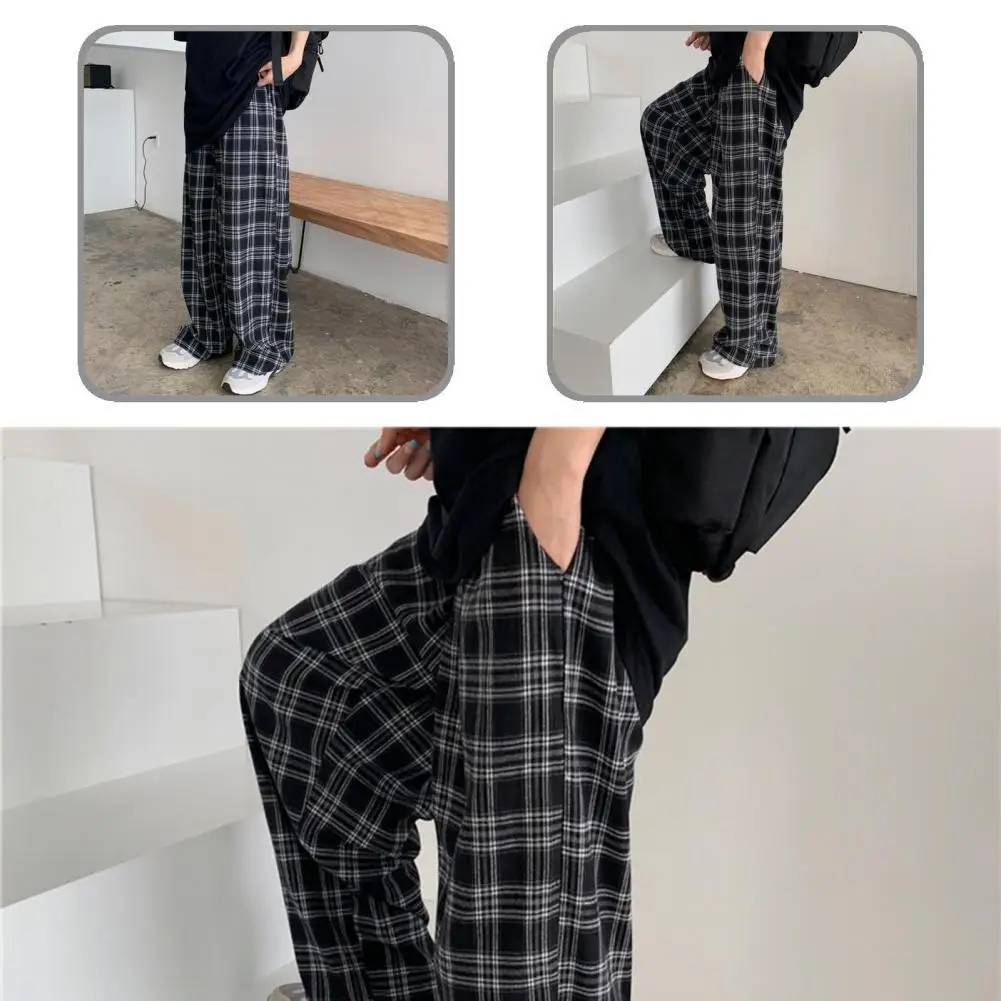 Women Attractive Plaid Wide Leg Pants Lady Straight Trousers High Waist Streetwear
Women Attractive Plaid Wide Leg Pants Lady Straight Trousers High Waist Streetwear