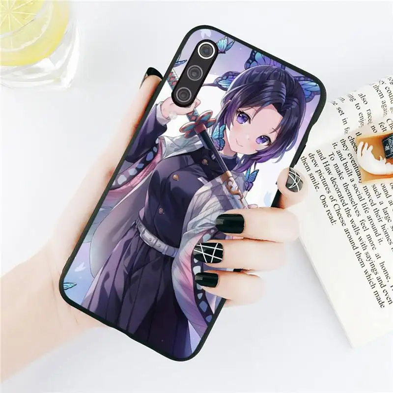 

Kochou Shinobu Demon Slayer anime Phone Case For Xiaomi Redmi note 7 8 9 t k30 max3 9 s 10 pro lite Luxury brand shell funda
