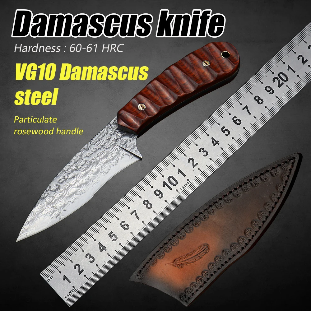 Wood Handle Fixed Blade Knives Outdoor Camping Survival EDC Tool Tactical Military Damascus Hunting Knife
Wood Handle Fixed Blade Knives Outdoor Camping Survival EDC Tool Tactical Military Damascus Hunting Knife