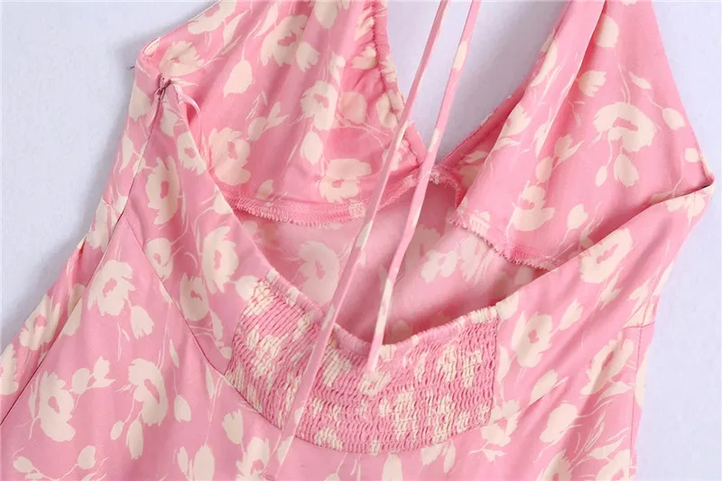 Za Pink Floral Dress Woman Halter Mini Dress Women Summer 2021 Strappy Backless Short Dresses Ladies Beach Sexy Dresses 1517
Za Pink Floral Dress Woman Halter Mini Dress Women Summer 2021 Strappy Backless Short Dresses Ladies Beach Sexy Dresses 1517