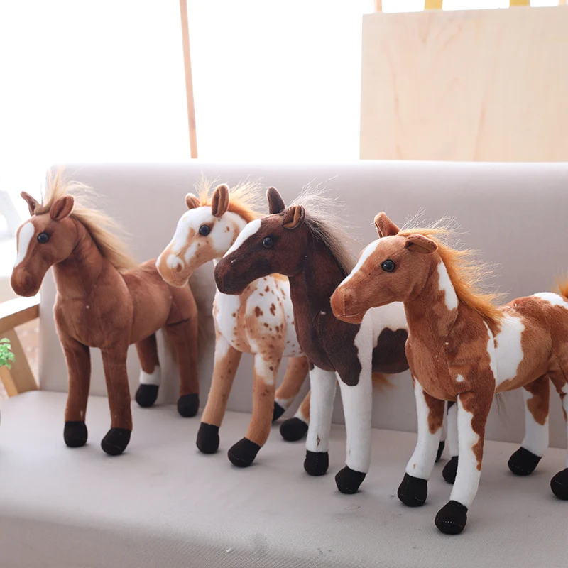 

30-60cm Simulation Horse Plush Toys Cute Staffed Animal Zebra Doll Soft Realistic Horse Toy Kids Birthday Gift Home Decoration
