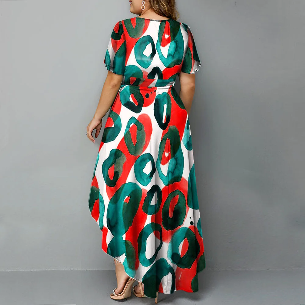 Women Summer Dress Plus Size Casual Dress Short Sleeve Flower Print Yellow High Low Dress 2021 Maxi Long Dresses Female Robe 5XL
Women Summer Dress Plus Size Casual Dress Short Sleeve Flower Print Yellow High Low Dress 2021 Maxi Long Dresses Female Robe 5XL