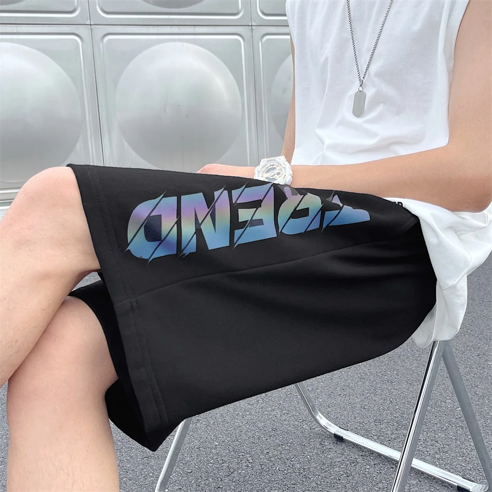 Reflective Letter Print Shorts for Men 2021 Summer Korean Fashion Trends Hip Hop Streetwear Teens Straight Leg Basketball Pants
Reflective Letter Print Shorts for Men 2021 Summer Korean Fashion Trends Hip Hop Streetwear Teens Straight Leg Basketball Pants