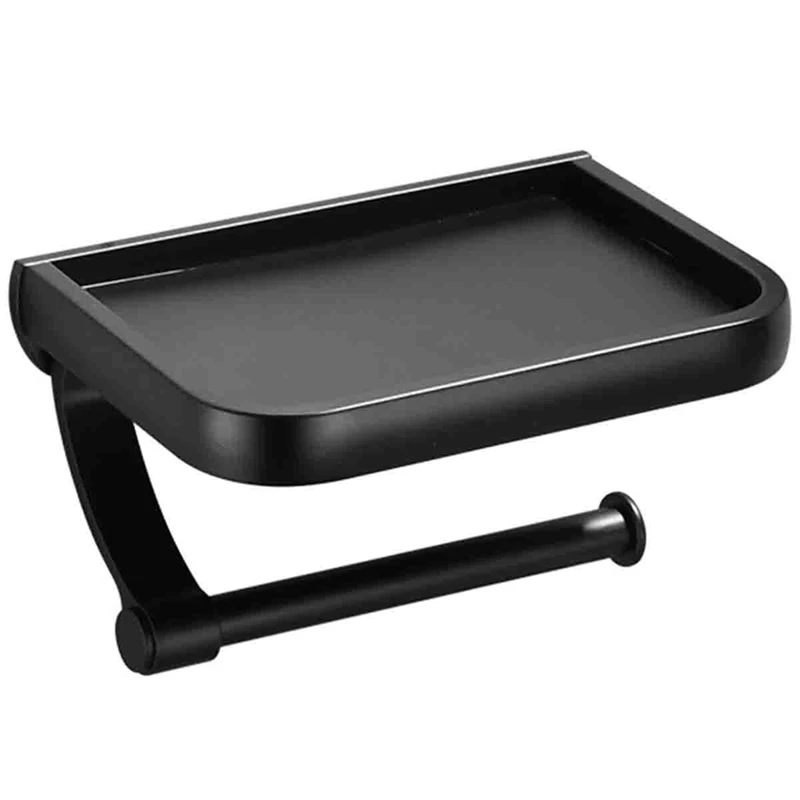 Wall Mounted Black Toilet Paper Holder Tissue Paper Holder Roll Holder with Phone Storage Shelf Bathroom Accessories
Wall Mounted Black Toilet Paper Holder Tissue Paper Holder Roll Holder with Phone Storage Shelf Bathroom Accessories