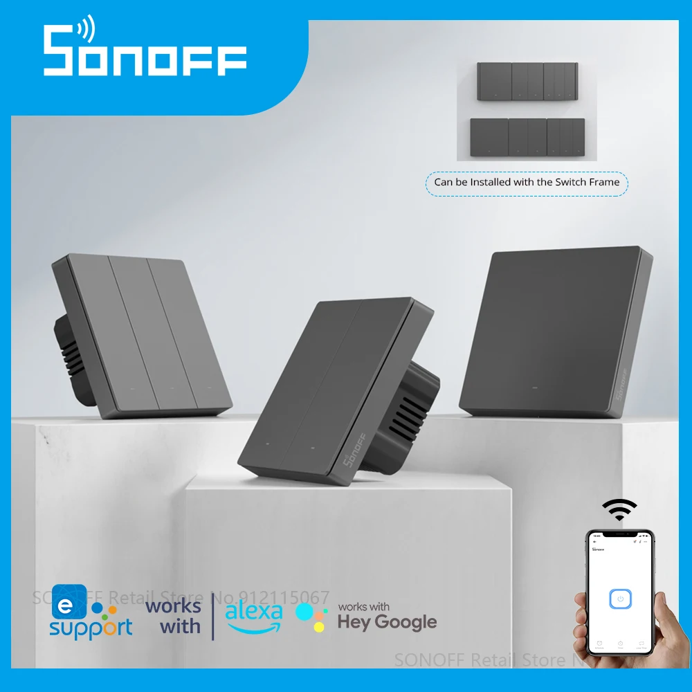 

Умный настенный выключатель SONOFF M5 SwitchMan, механический прерыватель с рамкой, расписание в умной сцене, Wi-Fi, Bluetooth, голосовое управление
