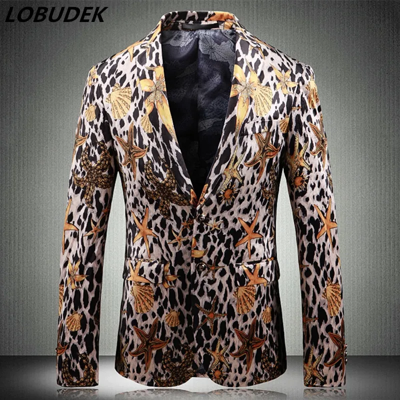 Fashion Men Leopard Velveteen Blazers Shell Pattern Leopard Blazer Casual Coat Nightclub Concert Singer Host Stage Suit Jackets
Fashion Men Leopard Velveteen Blazers Shell Pattern Leopard Blazer Casual Coat Nightclub Concert Singer Host Stage Suit Jackets