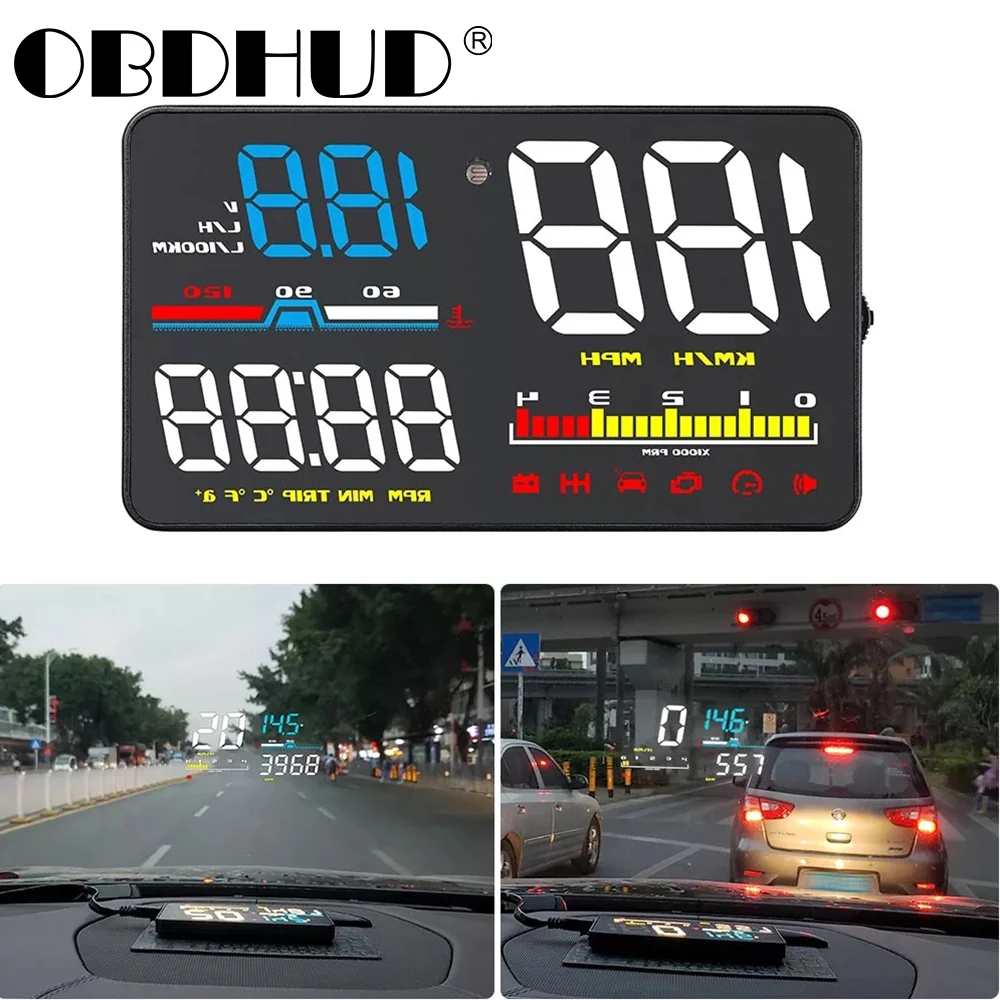 OBDHUD D5000 Car HUD Head Up Display OBD2 Diagnostic Tool Digital LED Speedometer Windshield Screen Projector Speeding Warning
OBDHUD D5000 Car HUD Head Up Display OBD2 Diagnostic Tool Digital LED Speedometer Windshield Screen Projector Speeding Warning
