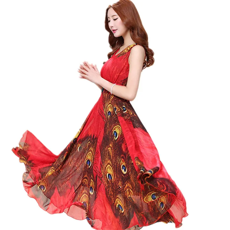 Summer Bohemian Red V-neck Beach Women 2020 Peacock Pattern Floral Dress Chiffon Robe Femme Ladies Dresses Vestido FYY560
Summer Bohemian Red V-neck Beach Women 2020 Peacock Pattern Floral Dress Chiffon Robe Femme Ladies Dresses Vestido FYY560