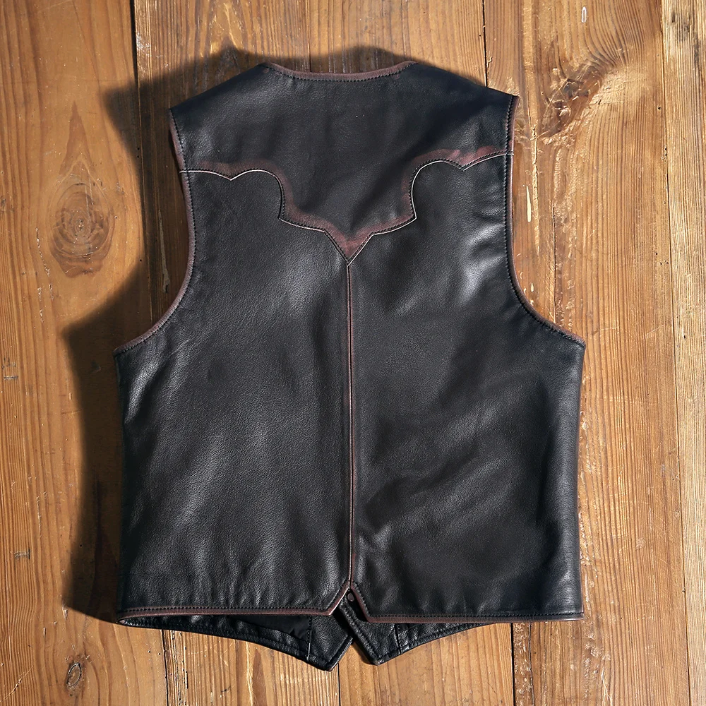 2021 Vintage Black Genuine Leather Vest Men American Retro Style Real Natural Cowhide Summer Slim Fit Short Male Coat
2021 Vintage Black Genuine Leather Vest Men American Retro Style Real Natural Cowhide Summer Slim Fit Short Male Coat