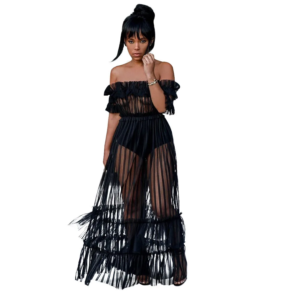 5-color Women's Noble One-shoulder Sexy Mesh Dress Cosplay Women's Long Skirt Evening Dress
5-color Women's Noble One-shoulder Sexy Mesh Dress Cosplay Women's Long Skirt Evening Dress