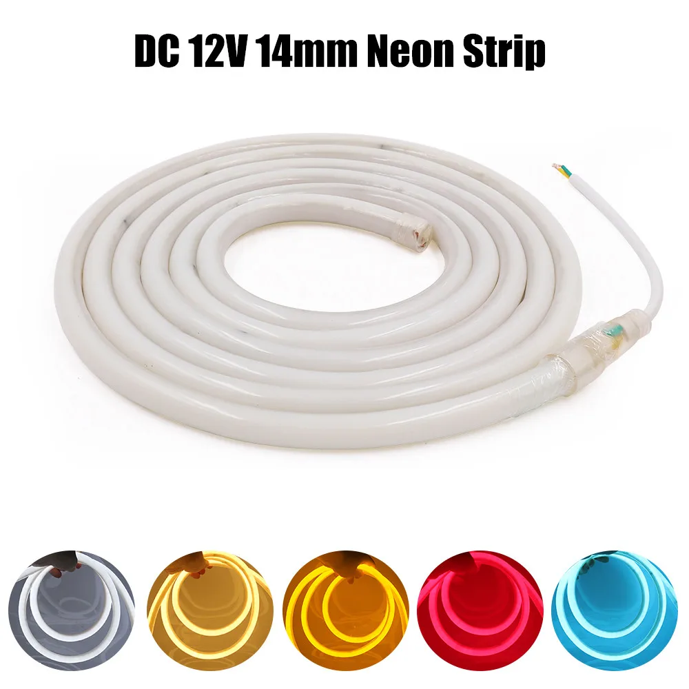 DC 12V Neon Strip IP67 Waterproof White/Pink/Red/Ice Blue/Green 14mm 2835 120leds/m Flexible Led Strip Soft Rope Neon Light
DC 12V Neon Strip IP67 Waterproof White/Pink/Red/Ice Blue/Green 14mm 2835 120leds/m Flexible Led Strip Soft Rope Neon Light