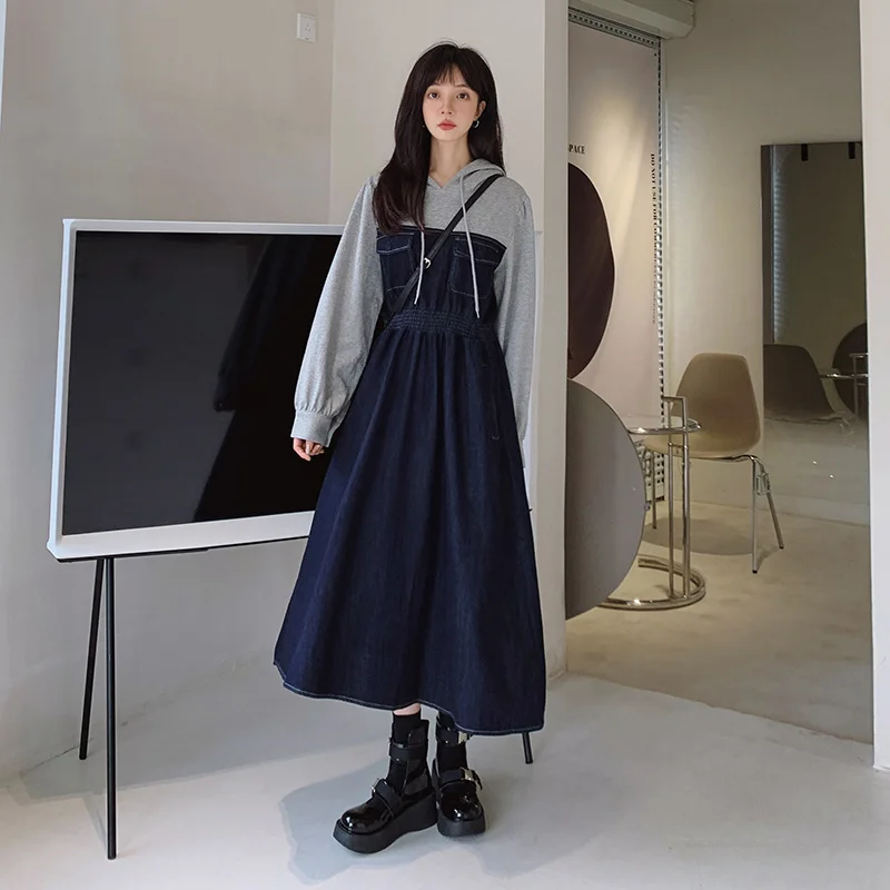 Denim Dress for Women Autumn Slimming Elegant Stitching Contrast Color Mid-length Waist-tight Kio
Denim Dress for Women Autumn Slimming Elegant Stitching Contrast Color Mid-length Waist-tight Kio