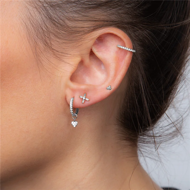 Real 925 Sterling Silver Hoop Earrings For Women Girls Zircon Star Heart Huggie Gold Color Earring Oorbellen Gifts pendientes W3
Real 925 Sterling Silver Hoop Earrings For Women Girls Zircon Star Heart Huggie Gold Color Earring Oorbellen Gifts pendientes W3