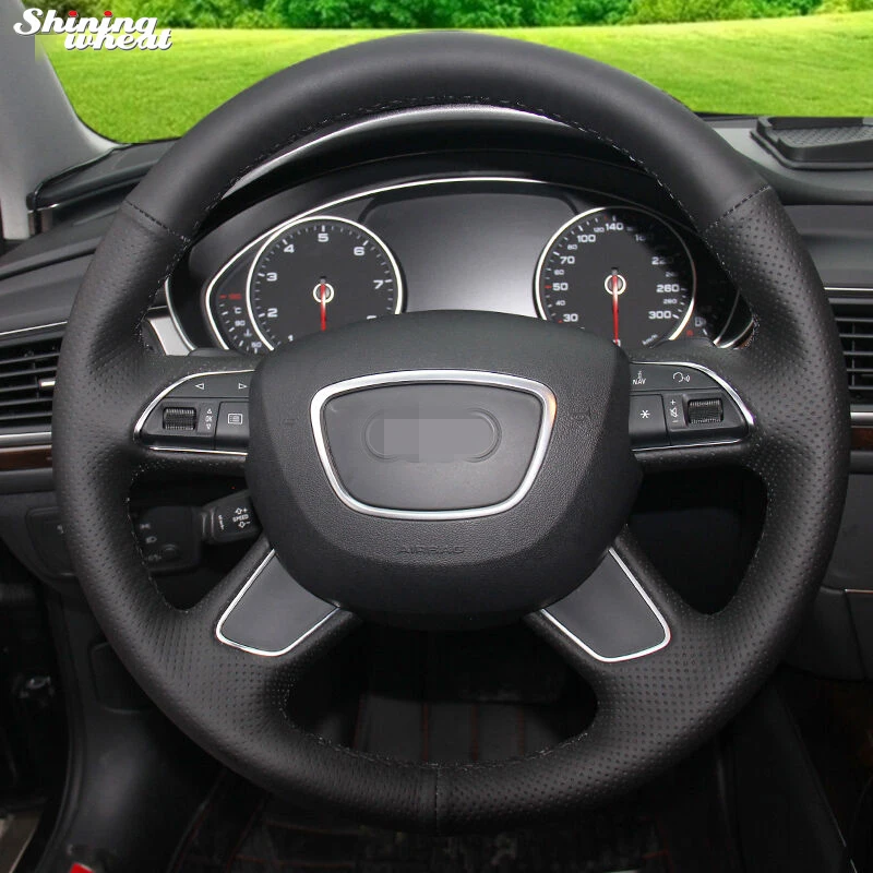 Black Genuine Leather Car Steering Wheel Cover for Audi Q7 2012-2015 Q3 Q5 2013-2016 A4 (B8) 2014 2015 A6 (C7) 2014-2016
Black Genuine Leather Car Steering Wheel Cover for Audi Q7 2012-2015 Q3 Q5 2013-2016 A4 (B8) 2014 2015 A6 (C7) 2014-2016
