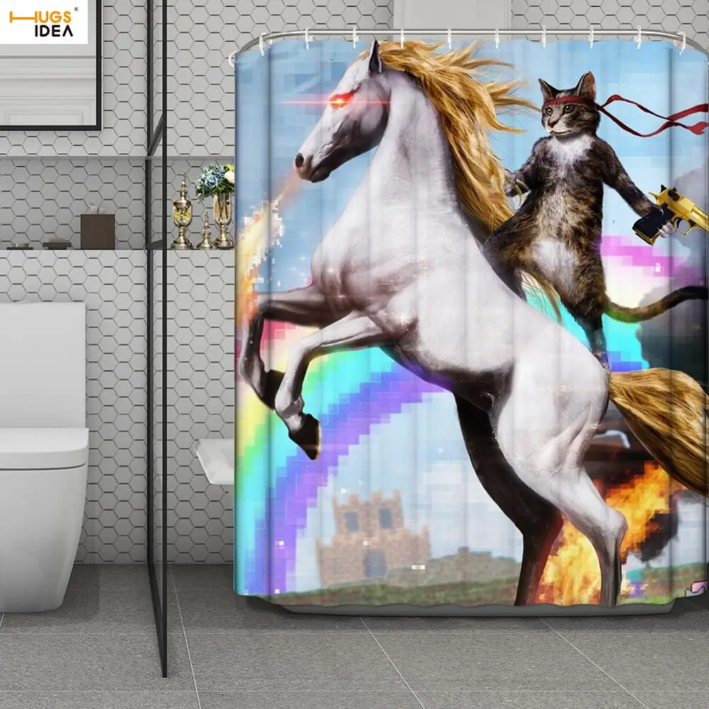 HUGSIDEA Funny Cat with Horse Waterproof Bath Curtain Bathroom Decor Curtain High Quality Polyester Shower Curtains Galaxy Cat
HUGSIDEA Funny Cat with Horse Waterproof Bath Curtain Bathroom Decor Curtain High Quality Polyester Shower Curtains Galaxy Cat
