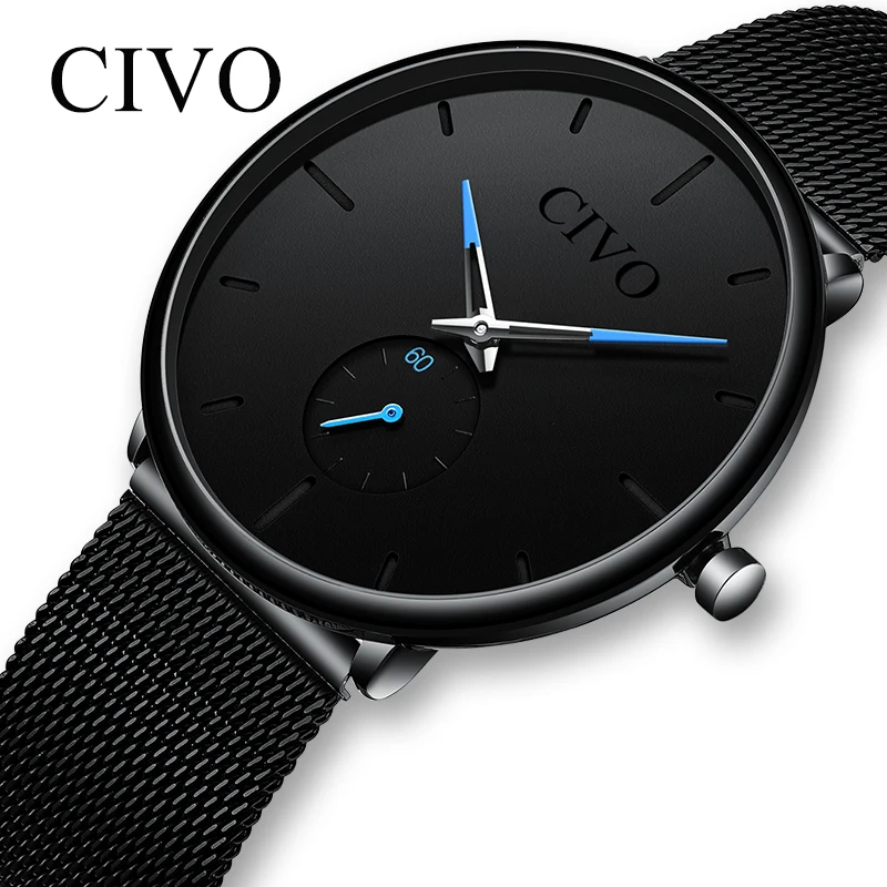 CIVO Fashion Watch Men Waterproof Slim Mesh Strap Minimalist Wrist Watches For Men Quartz Sports Watch Clock Relogio Masculino
CIVO Fashion Watch Men Waterproof Slim Mesh Strap Minimalist Wrist Watches For Men Quartz Sports Watch Clock Relogio Masculino