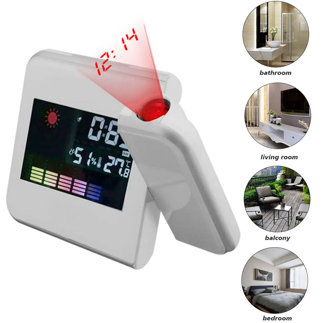 Digital LED Alarm Projection Clock Thermometer Hygrometer Wireless Weather Station Digital Watch Snooze Desk Table Project Clock
Digital LED Alarm Projection Clock Thermometer Hygrometer Wireless Weather Station Digital Watch Snooze Desk Table Project Clock