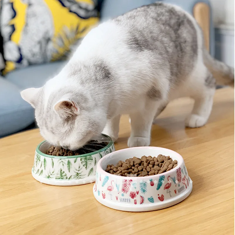

Pet Food Supplies Ceramic Bowl Cute Cat Bowl Water Basin Dog Pot Pet Drinking Eat Bowl Round Ceramic Bowl Feeders Pet Supplies