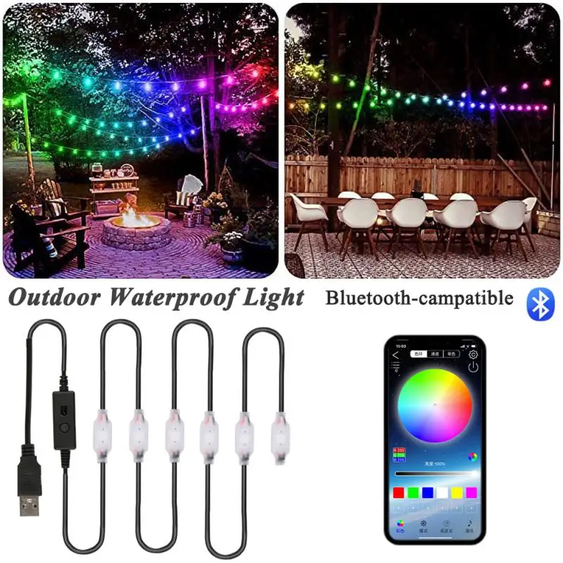 12.5m LED Outdoor Waterproof Atmosphere Light String APP Bluetooth-campatible Control 5050RGB Adjustable Brightness
12.5m LED Outdoor Waterproof Atmosphere Light String APP Bluetooth-campatible Control 5050RGB Adjustable Brightness