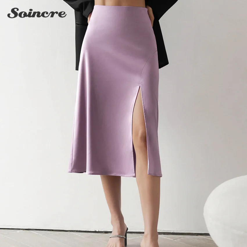 Satin Skirts Woman 2021 Summer Y2K French Split Zipper A-line Mid-length Skirt Solid Color Elegant Office Lady Casual New
Satin Skirts Woman 2021 Summer Y2K French Split Zipper A-line Mid-length Skirt Solid Color Elegant Office Lady Casual New