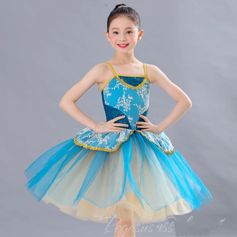 2020 Female Children's Ballet Tutu Skirts Giselle Swan White Romantic Style Long Dance Costumes Ballerina Dress | Тематическая