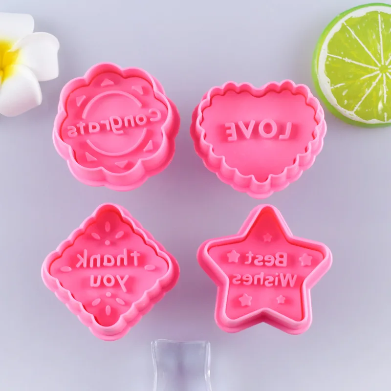 4Pcs/Set Sugarcraft Fondant Cutter Plunger Cutter Holiday Greeting LOVE DIY Sugar Craft Die Home Decoration Cake Tools
4Pcs/Set Sugarcraft Fondant Cutter Plunger Cutter Holiday Greeting LOVE DIY Sugar Craft Die Home Decoration Cake Tools