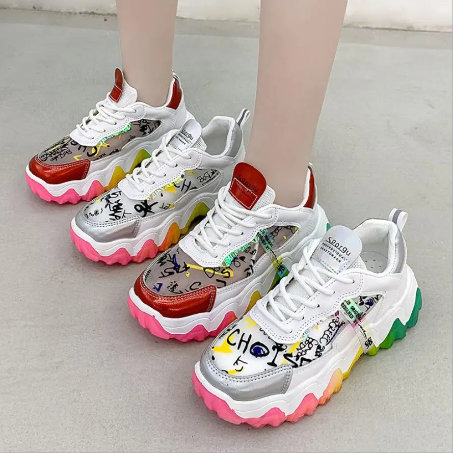 Rainbow Bottom Women's Platform Sneakers 2021 Fashion PU Leather Chunky Women Shoes Trainers Ladies Footwear Zapatillas Mujer
Rainbow Bottom Women's Platform Sneakers 2021 Fashion PU Leather Chunky Women Shoes Trainers Ladies Footwear Zapatillas Mujer