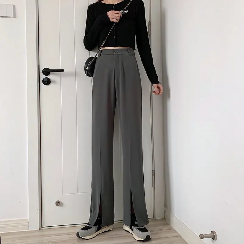 Split pants wide leg pants 2021 new high waist drop suit straight loose pants women's spring and autumn high street fashion
Split pants wide leg pants 2021 new high waist drop suit straight loose pants women's spring and autumn high street fashion