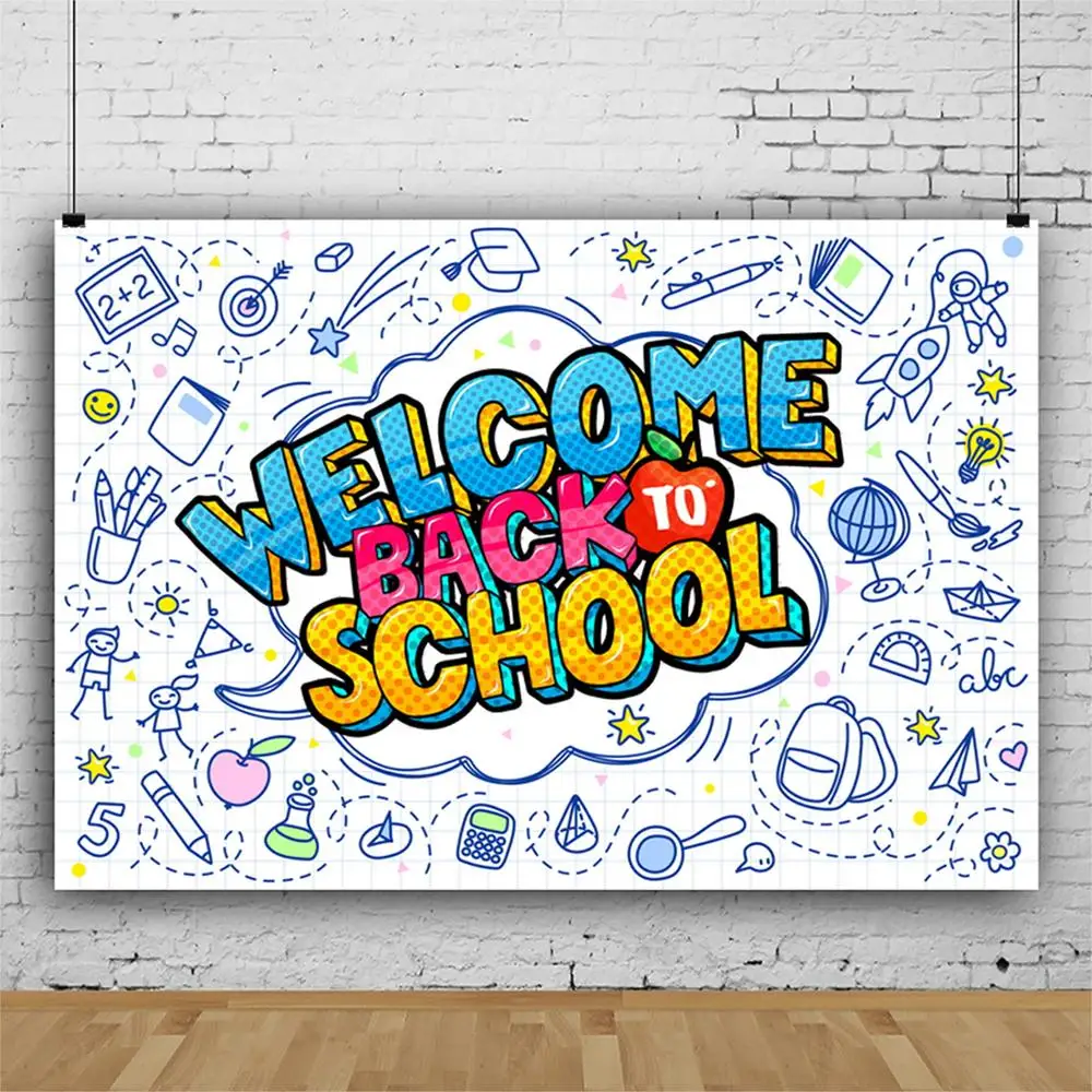 Cartoon Backdrop Welcome Back to School Blue Photography Background Baby Shower Celebration Photo Booth Studio Decor
Cartoon Backdrop Welcome Back to School Blue Photography Background Baby Shower Celebration Photo Booth Studio Decor