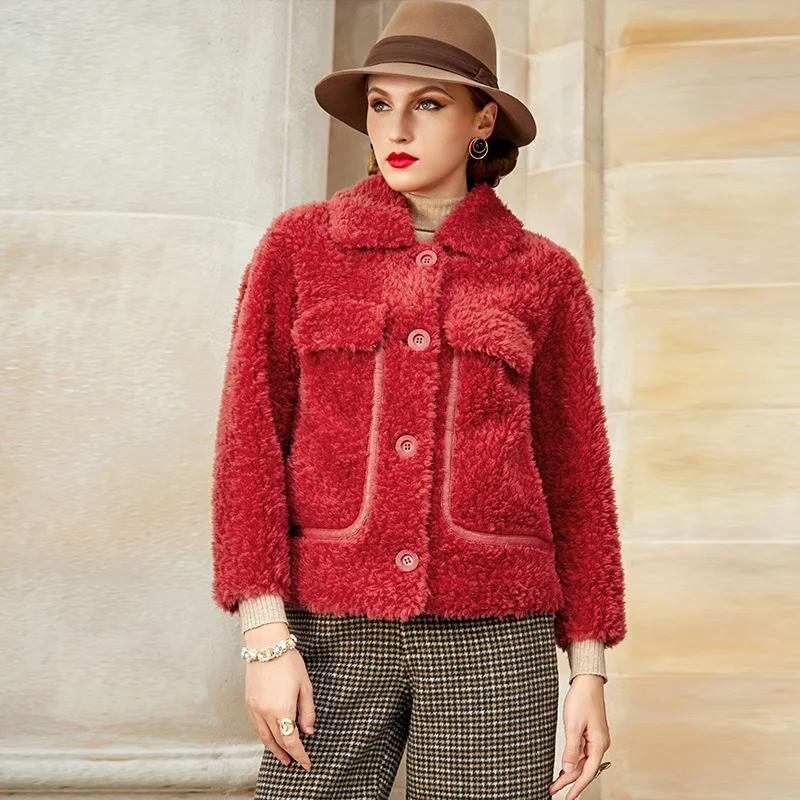 SHZQ 2021 Winter New Red Fashion Cotton Wool Coat Women's Fur Coat Granular Sheep Shearing
SHZQ 2021 Winter New Red Fashion Cotton Wool Coat Women's Fur Coat Granular Sheep Shearing