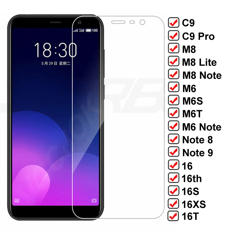 Закаленное защитное стекло 9D для Meizu C9 Pro M8 Lite M6S M6T M6 Note 8 9 16 16S 16XS 16T 16th|Защитные