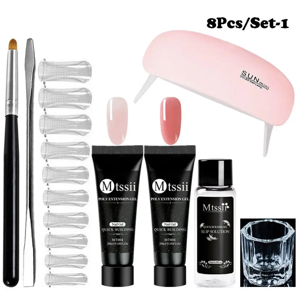 Mtssii 8pcs/kit US Warehouse Poly Nail Extension Gel Set Gel Polish Lamp Nail Brush Nail Primer Hard Jelly Acrylic Gel Sets
Mtssii 8pcs/kit US Warehouse Poly Nail Extension Gel Set Gel Polish Lamp Nail Brush Nail Primer Hard Jelly Acrylic Gel Sets