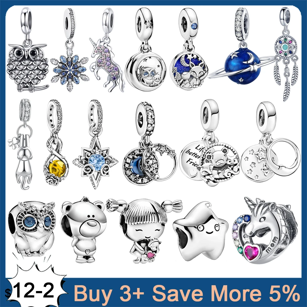 Genuine 925 Sterling Silver Charm Little Girl Unicorn Owl Beads Fit Original Pandora Bracelet Jewelry Making DIY Women Gift 
Genuine 925 Sterling Silver Charm Little Girl Unicorn Owl Beads Fit Original Pandora Bracelet Jewelry Making DIY Women Gift