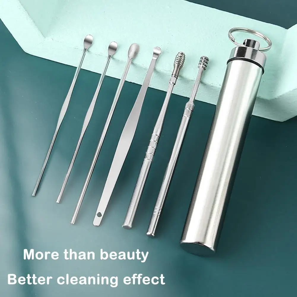 

7pcs/set Earpick Sticks Earwax Remover Curette Ear Pick Cleaning Ear Cleaner Wax Removal Tool Ear Cleanser Spoon for Health Care