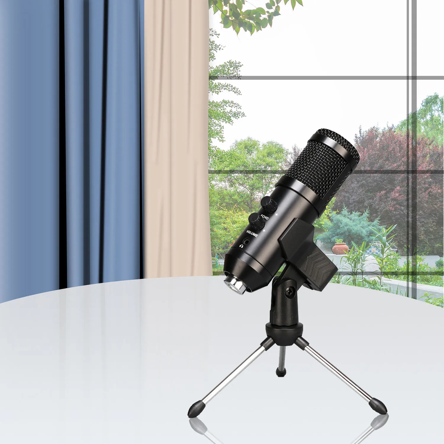 Plug & Play USB Microphone, Portable, Desktop Audio Condenser, Adjustable Gain, Headphone Jack
Plug & Play USB Microphone, Portable, Desktop Audio Condenser, Adjustable Gain, Headphone Jack