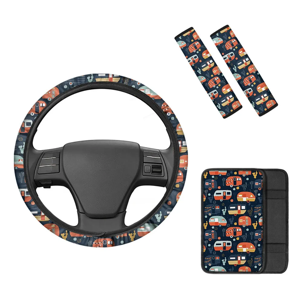 Steering Wheel Cover Center Console Pad Seat Belt Covers Cartoon Bus Prints Car Interior Accessories Set Safety Belt Shoulder
Steering Wheel Cover Center Console Pad Seat Belt Covers Cartoon Bus Prints Car Interior Accessories Set Safety Belt Shoulder