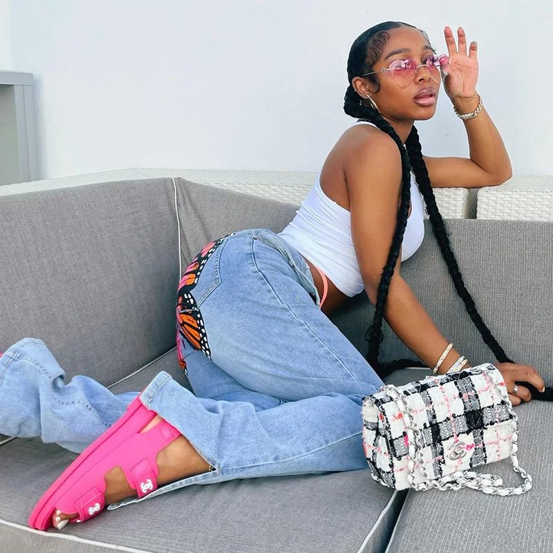 CIBBAR Casual Butterfly Print y2k Harajuku Fashion Jeans Women Streetwear High Waist Slim Straight Mom Denim Jogger Trousers New
CIBBAR Casual Butterfly Print y2k Harajuku Fashion Jeans Women Streetwear High Waist Slim Straight Mom Denim Jogger Trousers New